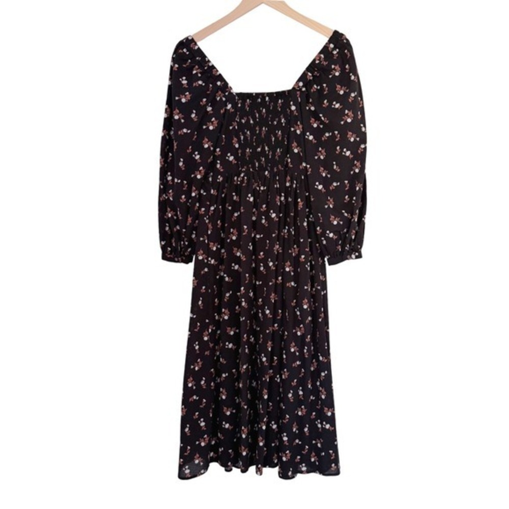 NWT Madewell Woodland Floral Puff Sleeve Midi Dress Size XS - Picture 8 of 9